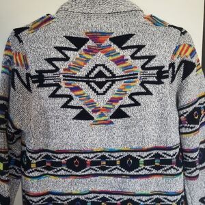 Northern Angel Long Open Cardigan With Rainbow Threading Throughout